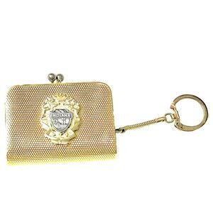 Vintage Snap Gold Tone Coin Purse/ Key Chain- 2 Compartments - Indiana Souvenir